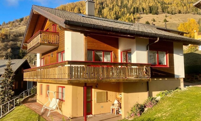 Albinen Ski Chalet | Chalet Kristall with breathtaking mountain views