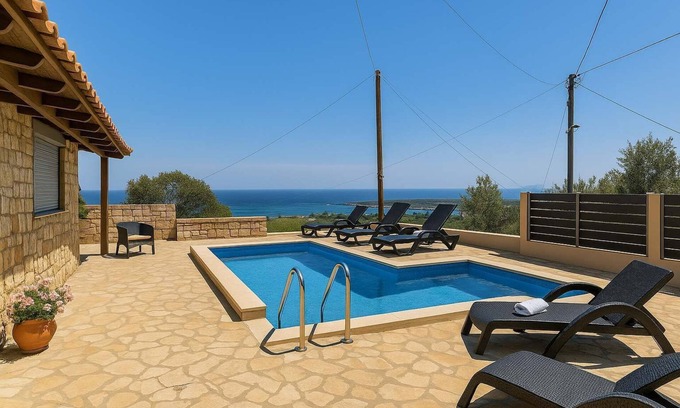 Polemarchi House | Chania Serenity Villa - Unbeatable Oceanic Views