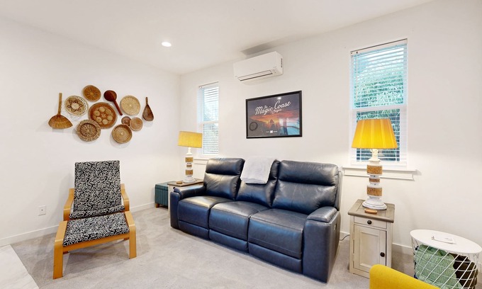 Rockaway Beach House | Charming coastal retreat near the beach with smart TV, fireplace, & games