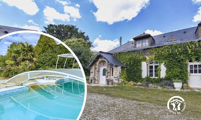 Gennes-sur-Glaize Cottage | Charming Country Retreat: Sleeps 11, Indoor Pool, Pet-Friendly, Near Château-Gontier