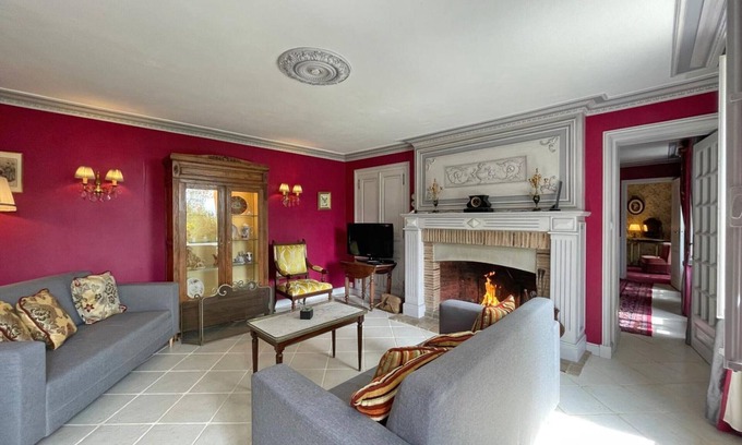 Saint-Pierre-des-Loges Cottage | Charming Manor with Private Garden, Fireplace, and Forest Access