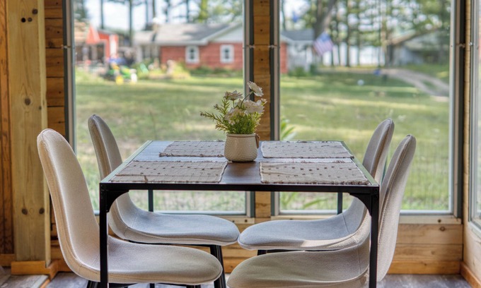 Fountain Cabin | Charming Green Cabin with Private Round Lake Access, Minutes from Ludington