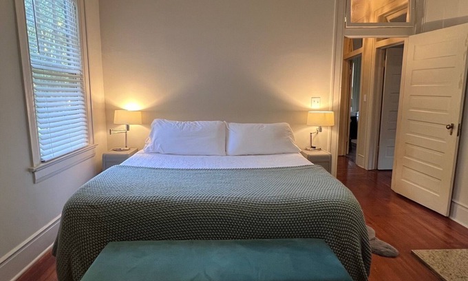 Montgomery House | Charming Retreat with King Bed, Full Kitchen, & Enclosed Outdoor TV Area