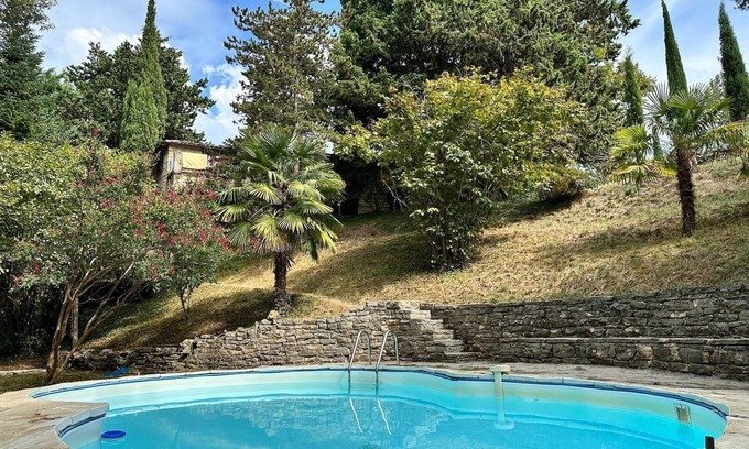 Saou House | Charming stone house with swimming pool, wooded grounds, breathtaking view in Provence