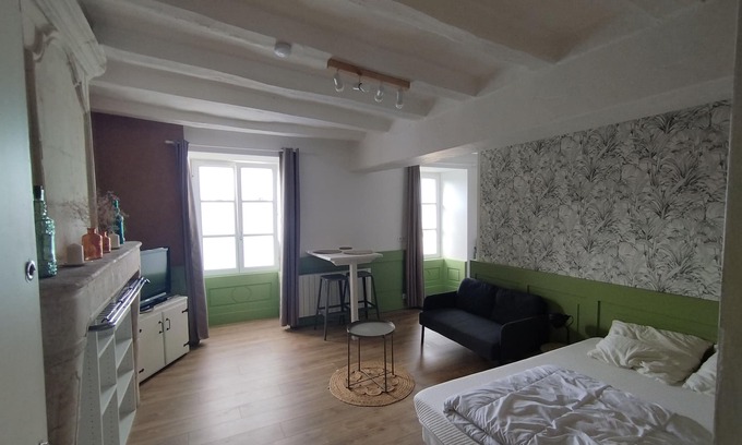 Le Vieil-Bauge Apartment | Charming studio at the foot of the twisted bell tower