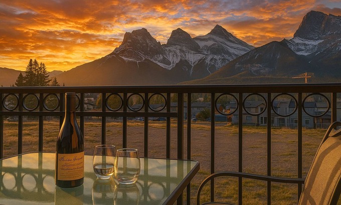 Canmore Condo | Chic Mountain View - Pool&HotTub - Fireplace - BBQ!