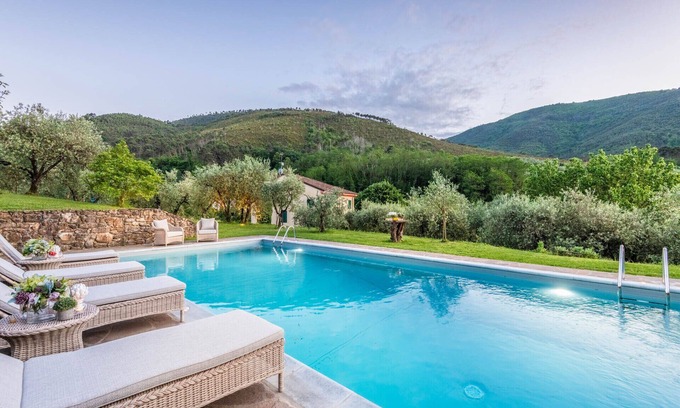 Pieve di Compito Villa | Citrus Charm Farmhouse, a Country Villa with Pool on the hills of Lucca