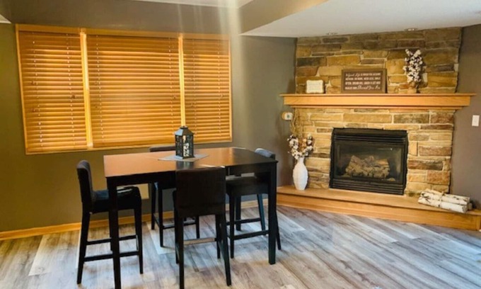 Ham Lake Condo | City country, small Lake view, hot tub, game room fire place & lots of extras!