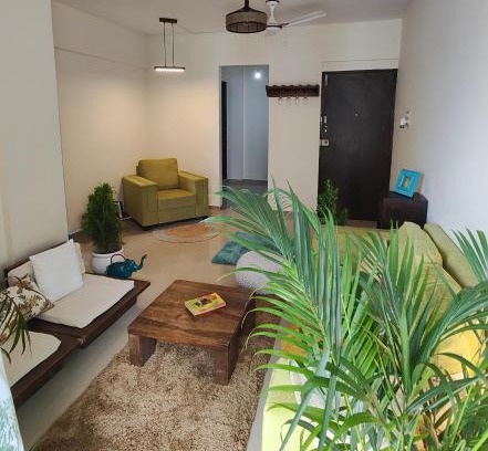 Navi Mumbai Apartment | Classy bohemian Blue Door Home near Atal Setu Ulwe