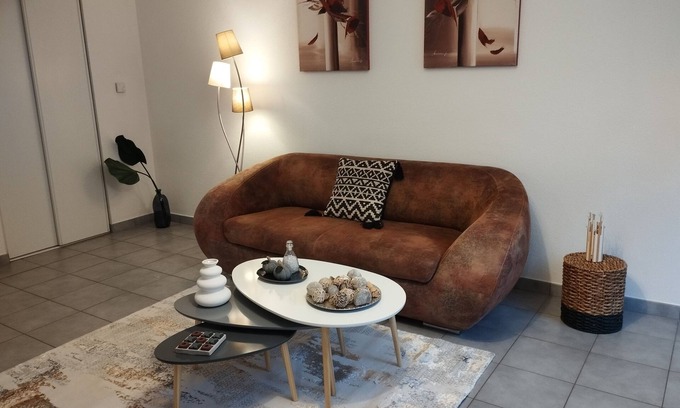 Horbourg-Wihr Apartment | Colmar garden level with closed garage.