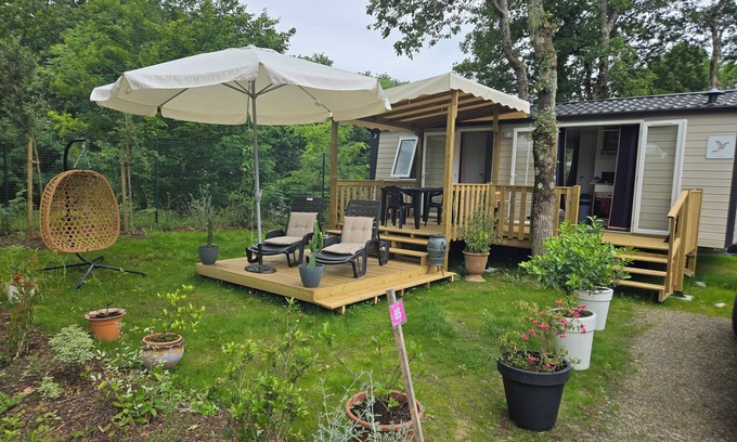 Capbreton House | Comfortable 4-seater mobile home, 1 km from the beach, swimming pool, gym