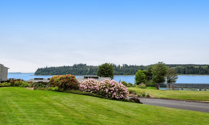 Port Ludlow Condo | Condo with amazing bay view, lanai, pickleball, hot tub, pools, & gym
