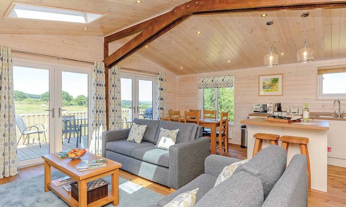 Ashover Ski Chalet | Contemporary lodge with stunning countryside views.