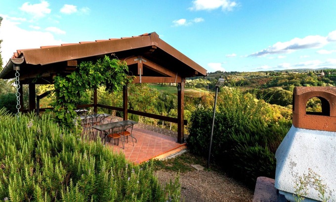 Sughera Apartment | Cosy apartment with A/C, pool, WIFI, TV, terrace and panoramic view, close to San Gimignano