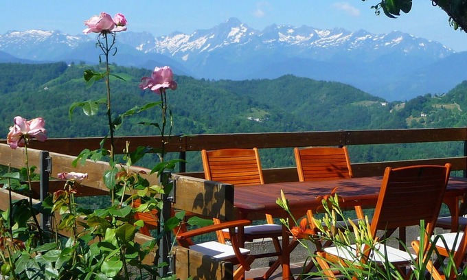 Biert House | Cottage/Mountain house: panoramic view of the Pyrenees in Ariège