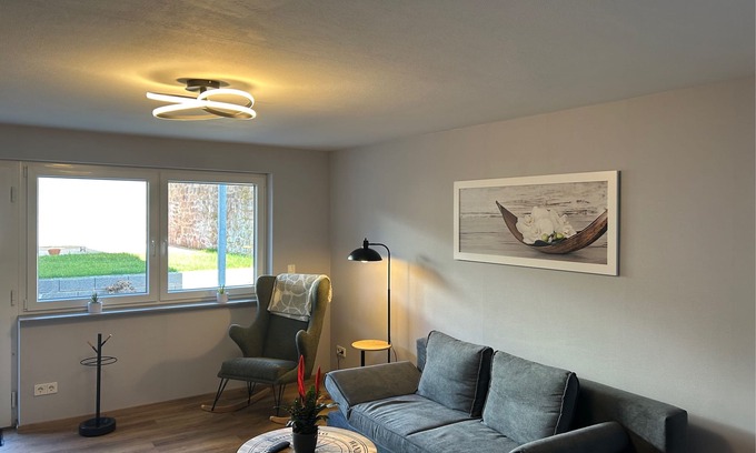 Heusweiler Apartment | Cozy apartment with terrace and garden view
