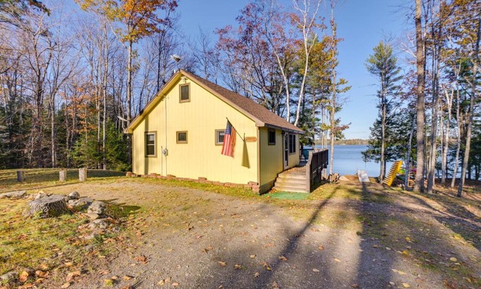 Eddington House | Cozy Chemo Pond Cabin with Dock and Waterfront Views