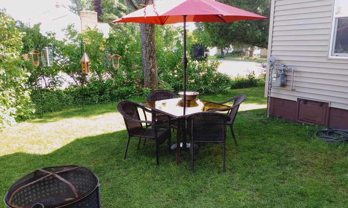 Ishpeming House | Cozy corner lot will provide a comfortable space for a couple or small family.