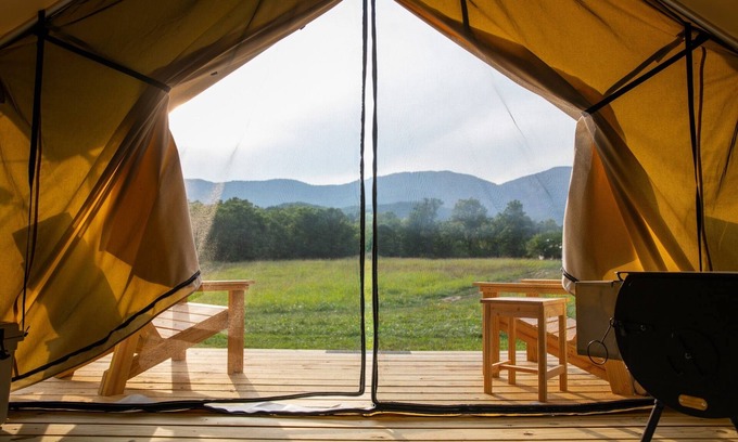 Glen Wilton Cabin | Cozy glamping tents located by headwaters of the James River near Eagle Rock, Va