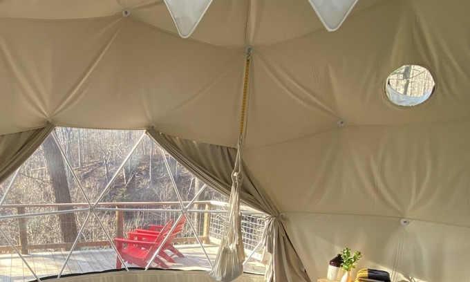 Wallkill House | Cozy, Seasonal Geo-Dome with Heat/AC on Private Hiking paradise in Gunks.