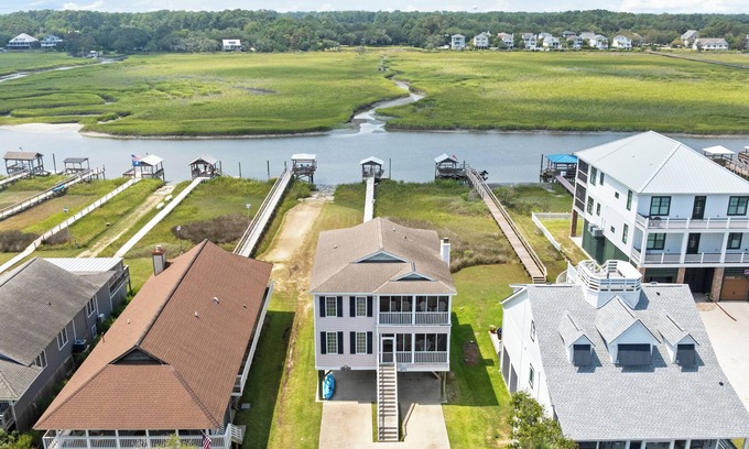 Pawleys Island House | Creek Front Beach House, Easy Walk to Beach, 3 Screened Porches, Deep Water Dock