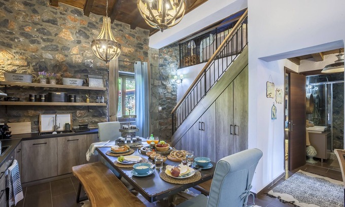 Aghios Athanasios Ski Chalet | Dandy Villas Palios Agios Athanasios | Attic | Fireplace | Up to 8
