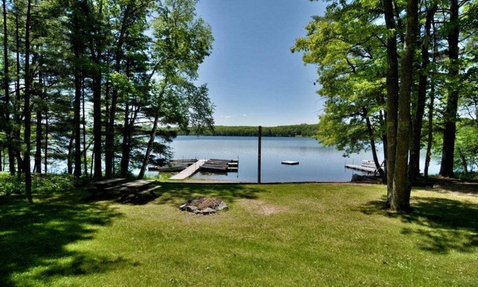 Iron River Apartment | Deer Trail Resort Lakeside 5 on Lake Delta near Iron River, WI