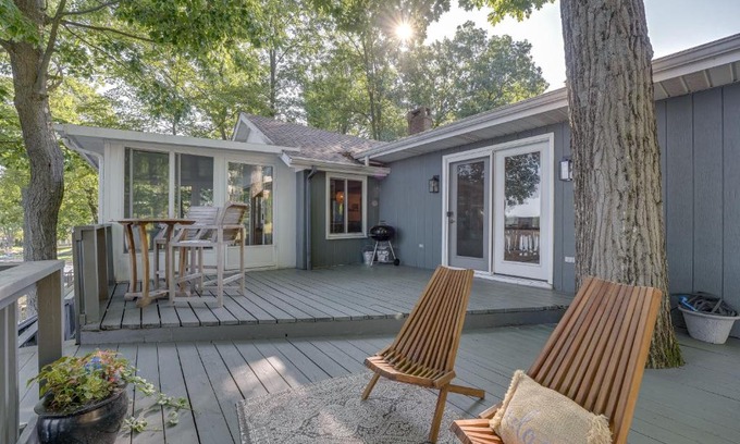 Delton House | Delton Oasis Retreat with Lake Views and Deck!