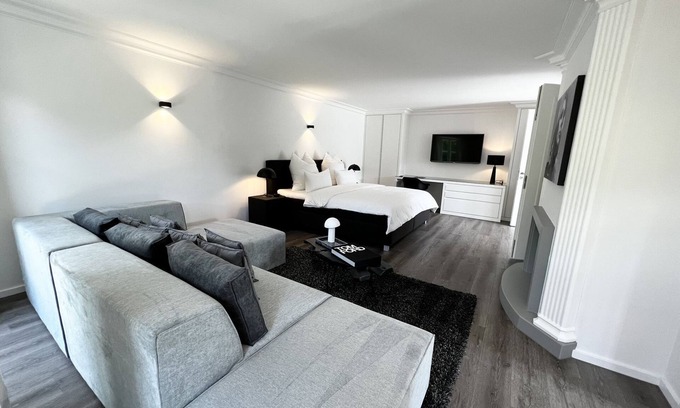 Rottau Apartment | Design studio with pool and sauna