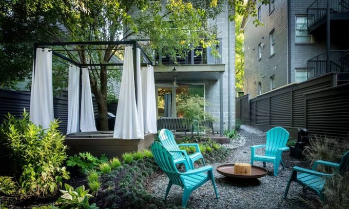 Inman Park House | Designer CityHome Terrace Level Garden unit with Hot Tub