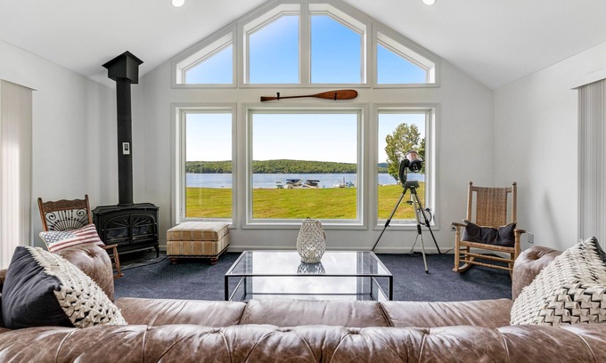 Neshobe Beach House | Dog-friendly lake escape with sunroom, high-speed WiFi, water views & central AC