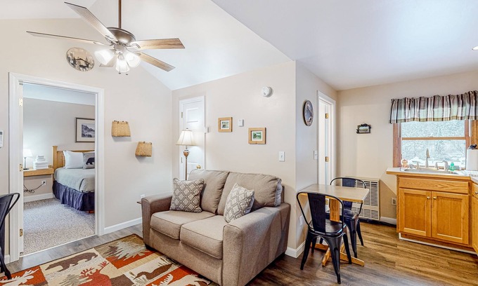 Eastern Vermont Cabin | Dog-friendly, mountain-view cabin with shared hot tub, fireplace, & central AC