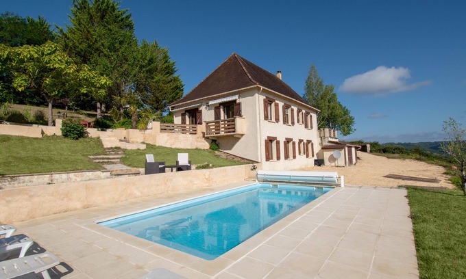 Marnac House | Dordogne gite, amazing views, private heated pool, large gardens, NO ADDED COSTS