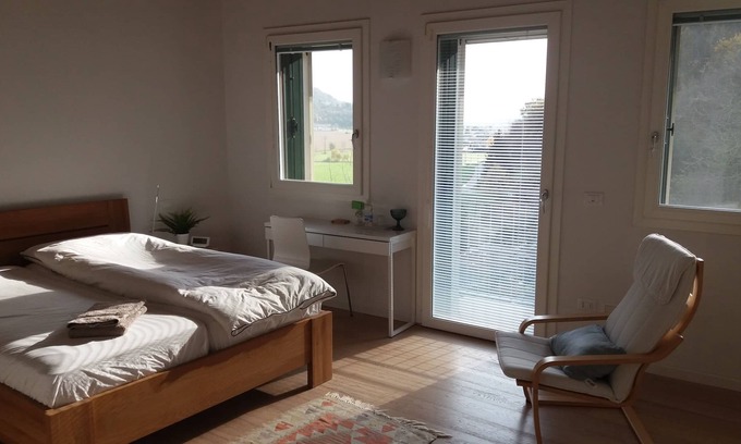 Castelgomberto Bed & Breakfast | double room with balcony and view - private bathroom