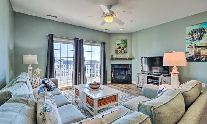 Ocean City Apartment | Downtown Ocean City Condo Balcony with Inlet View