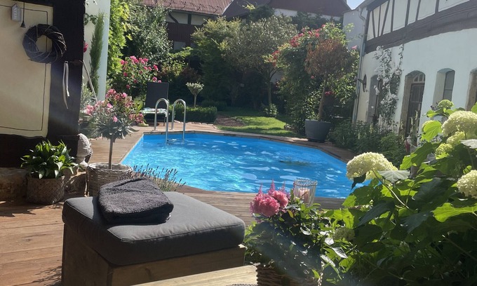 Lich Villa | Dream half-timbered house with private heated pool, garden and sauna - Last Minute