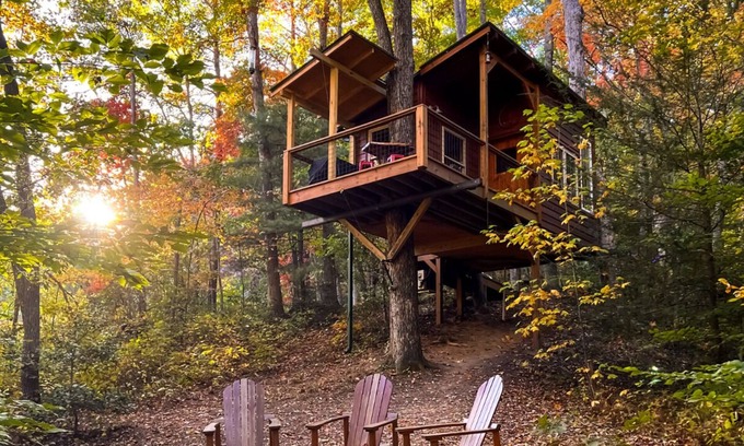 Copperhill Apartment | Dreamy Treehouse Getaway ~Dog Friendly~Disc Golf