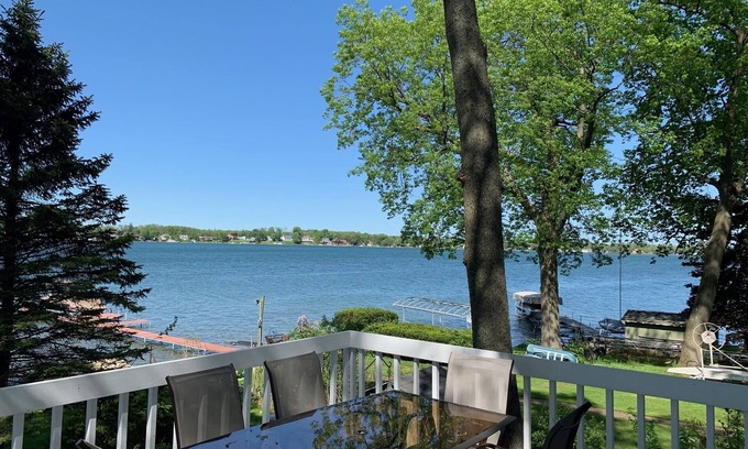 Edwardsburg Cottage | EAGLE LAKE FRONT with best views of the lake and sandy beach.