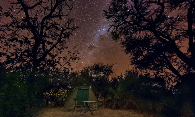 Maun RV Rental | Empty campsite in natural farm between Maun and Moremi