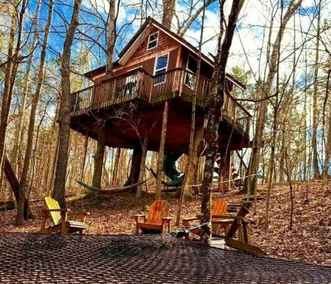 Stonewall House | Enchanting Tree House with a Slide on 200 Acres for a Family Adventure in Germantown, Kentucky