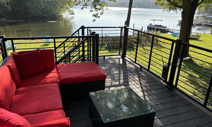 Averill Park House | Enjoy a spectacular view of Burden Lake, NY while relaxing inside or outside.