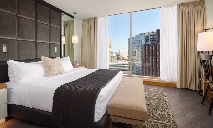 Logan Square Hotel | Enjoy Budget-Friendly Modern Room with Kitchen | City Views | Pets Stay Free