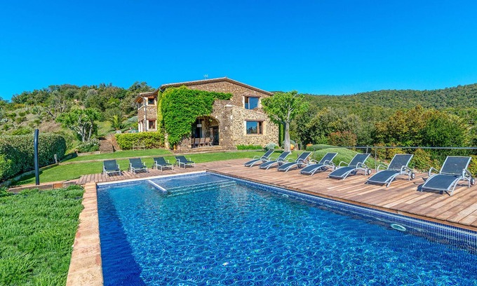 Cruilles Monells I Sant Sadurn Villa | Gorgeous villa with pool & tennis near the Costa Brava, stunning views sleeps 12