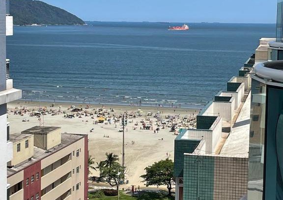 Pompeia Apartment | Estanconfor Santos com Vista Mar 7 AC Garagem alto 17º andar