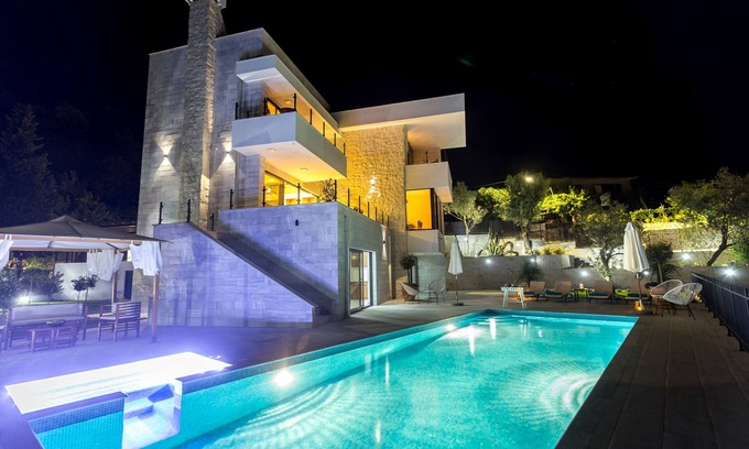 Denovici Villa | Exquisite villa with swimming pool, sauna & sea-view rooftop terrace with BBQ
