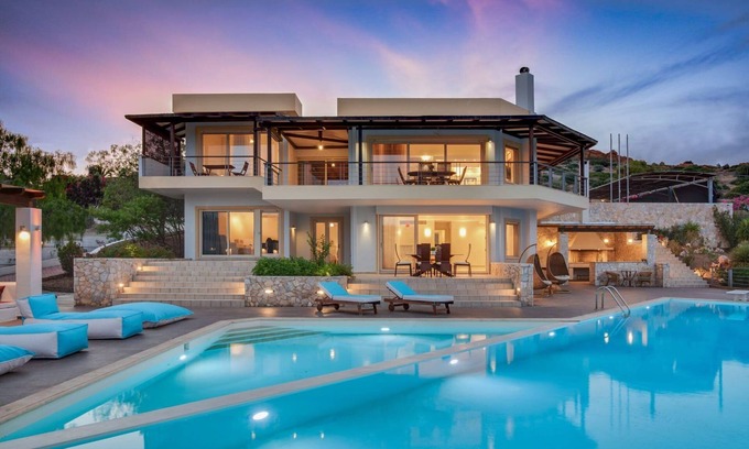 Lavreotiki Villa | Extravagant Athens Villa | Villa Seraphina | 6 Bedrooms | Private Heated Pool.