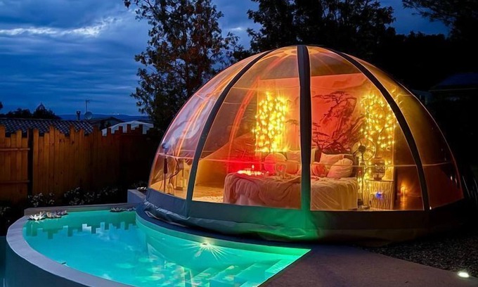 Malves-en-Minervois Cabin | "F"anny Wigwam 26m2 and 50m2 relaxation area