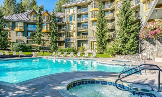 Whistler Cay Heights Apartment | Fabulous Mountain View Studio with pool & hot tub at Cascade Lodge