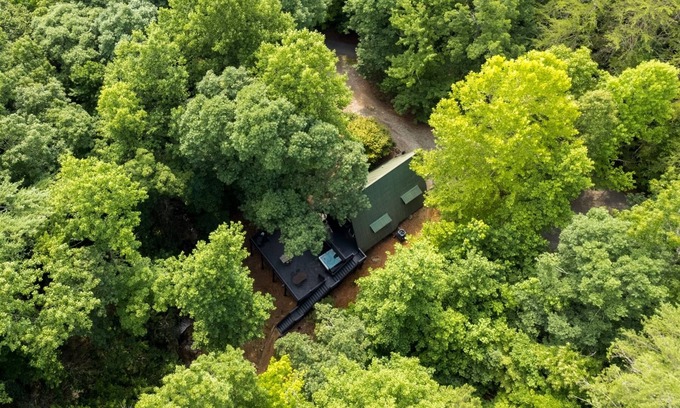 Cleveland Cabin | Falling Waters at Mustang Creek - A-Frame Lodge w/Hot Tub & Your Own Waterfall