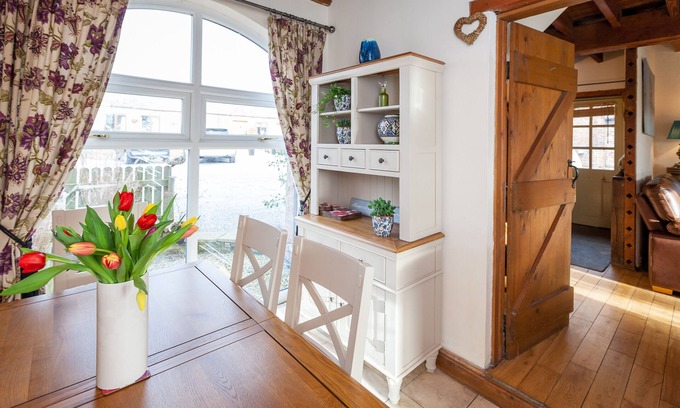 York Cottage | Family Cottage Private Bathroom with Garden View at Skipbridge Farm Cottages
